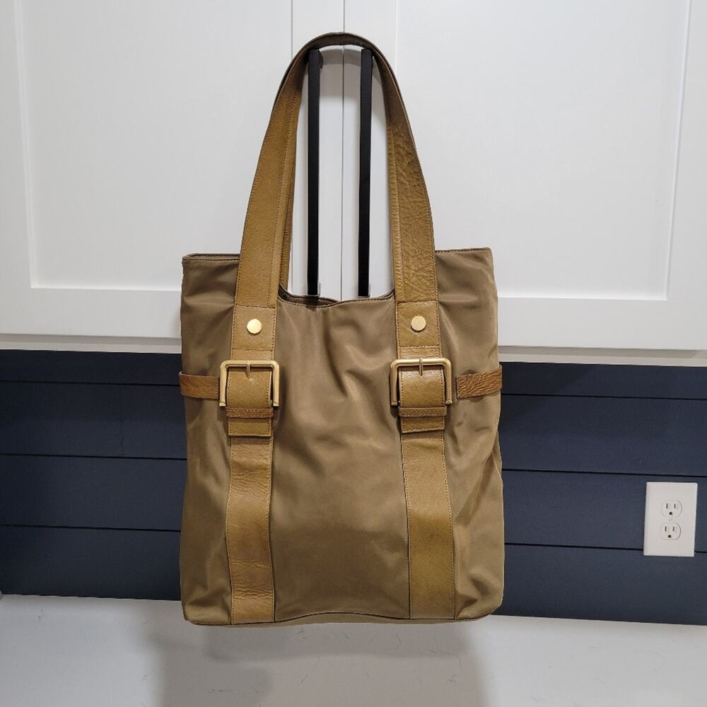 Kate Landry Leather Trimmed Tote Purse - Picture 2 of 11